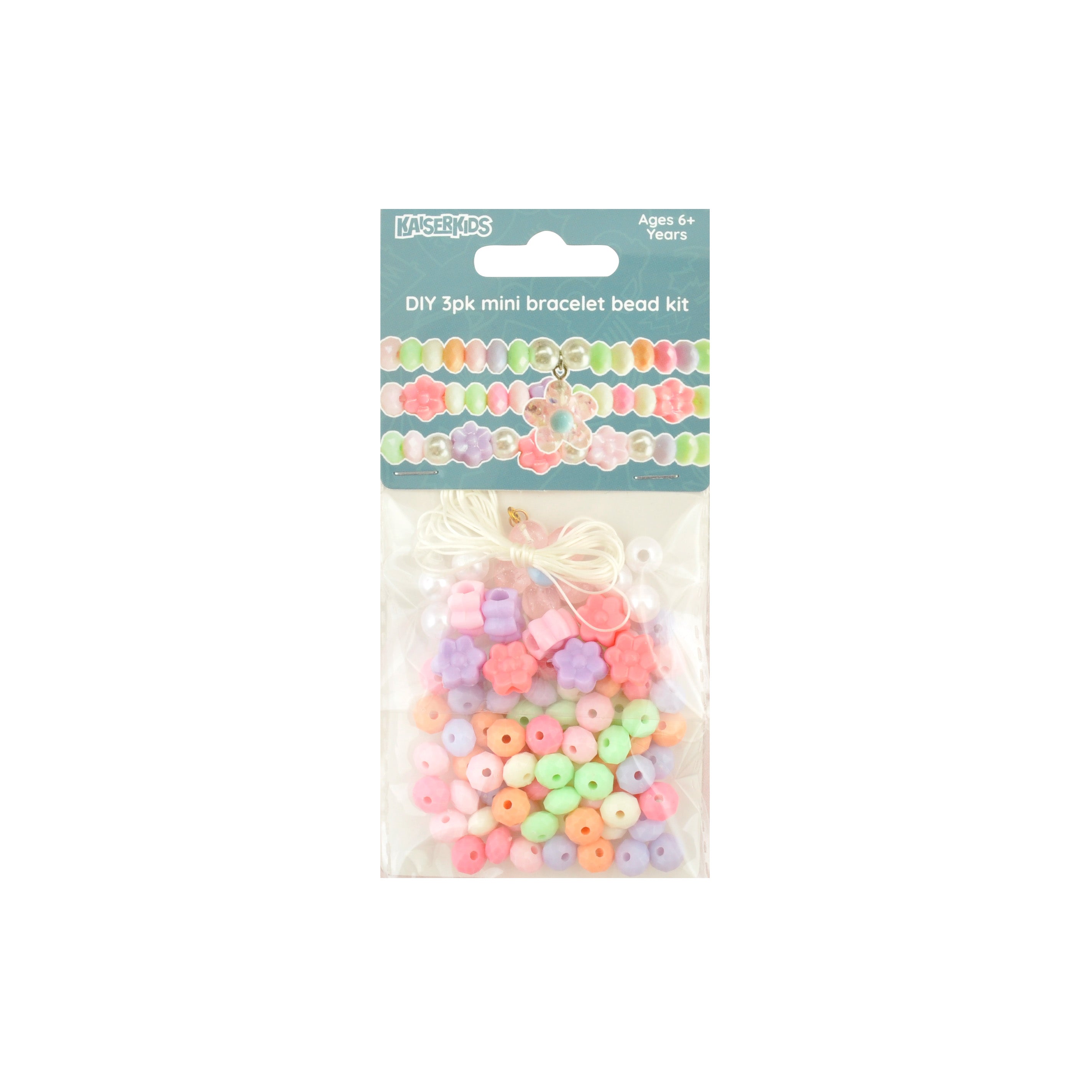 Mini Bracelet Bead Kit 3pk - PASTEL FLOWER